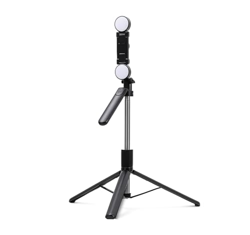 Image of Portable R16K UltraWide Tripod Selfie Stick with 3-Mode Brightness | 5.9 Feet Height for Scenic Shots & Live Content