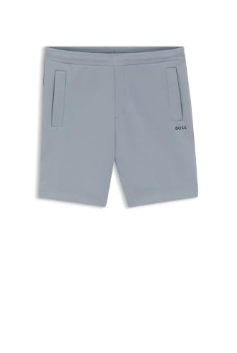 Image of BOSS Shorts Aus Piqué-Jersey Im Baumwoll-Mix Mit Logo-Stickerei Grey
