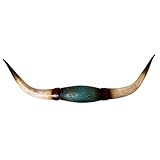 BestGiftEver Faux Bull Longhorn Skull Wall Mount Decoration - Unique Faux Steer Horns Wall Decor for Western Native American Theme - Ideal for Animal Hunting Lovers & Wildlife Enthusiasts
