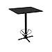 Holland Bar Stool Co. 211-2236BW30SQFTRG 36" 211 Black Table with 30" x 30" Square Top and Foot Ring