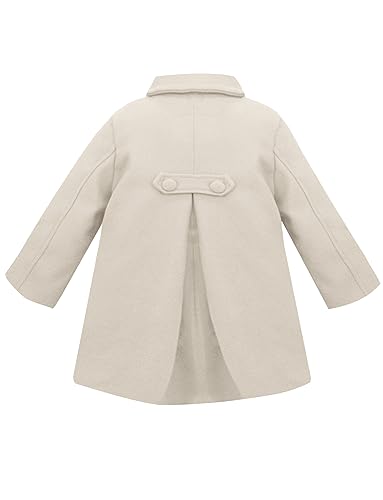 Happy Cherry Toddler Girls Double Breasted Dress Coat Classic Wool Peacoat Button Winter Trench Coat for Kids3