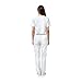 Natural Uniforms Women Scrub Set Medical Scrub Top and Pants, White, Medium