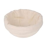 Cesta redonda u ovalada de ratán Natural for prueba de pan, Banneton for hornear en casa y fermentación de masa(Round-18X9cm)