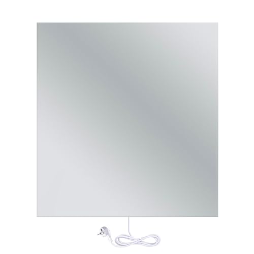 Panneau Rayonnant Électrique en verre, Miroir, Puissance 400 Watts, 60cm x 60cm, Montage Mural, Chaleur Infrarouge