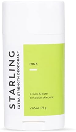 Starling Skincare Toxin Free Max Extra Strength Deodorant for Men with Essential Oils | Aluminum Free, Soy Free, No Nuts, Gluten Free | Native & All Natural, Cruelty Free & Plant Based | 2.2 oz