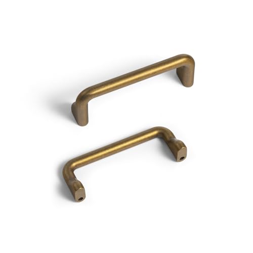 Goo-Ki 6 Pack Antique Brass Cabinet Pulls, 3" Center to Center, Vintage Style Drawer Handles for Kitchen, Bathroom, Bedroom, Furniture