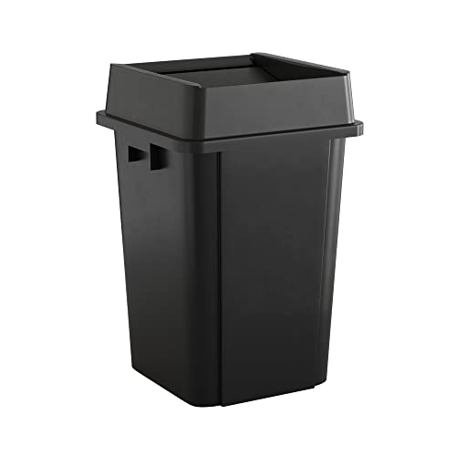Caneca de basura cuadrada negra de 19 galones con tapa
