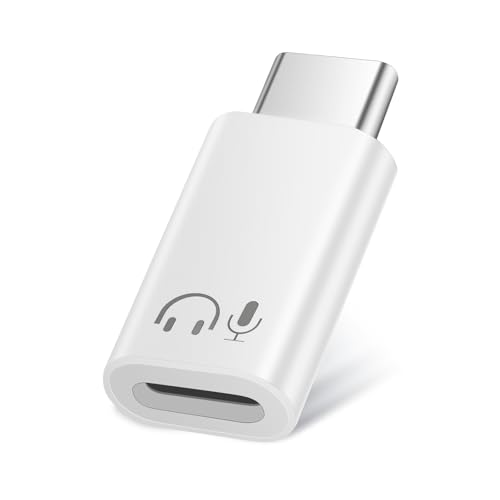 Lightnning auf USB-C Adapter Audio, Audio-Adapter für iPhone 17/16/15-Serie, iPad, Galaxy und USB-C Geräte, Hi-Fi Klangqualität, Inline-Steuerung, Plug and Play, Weiß