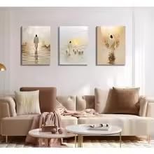 Jésus marchant sur l'eau lot de 3 tableaux chrétiens 60x90 - 3
