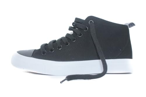 Image of Men's High Top Canvas Trainers Sport Comfy Shoes Black Size 9