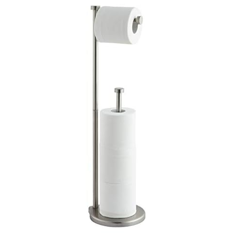 SunnyPoint Free Standing Bathroom Toilet Paper Holder Stand with Reserve, Reserve Area has Enough Space for Jumbo Roll Cover