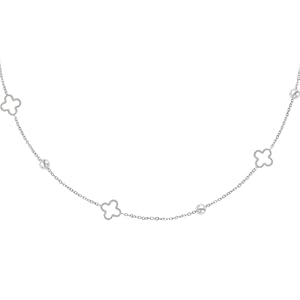 Four Leaf Clover Charm Choker Necklace, Sterling Silver (Stainless Steel) and Gold, Women’s Jewelry, Designer Choker Necklace, Perfect Lucky Gift for Good Luck, Resembles Modern Fashion Trends