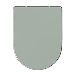 AQUALONA® Premium Thermoplastic Toilet Seat Soft Close Hardwearing Seat with Two Button Hinge Release D Shaped Easy to Clean Simple Installation Top and Bottom Fittings (Sage - D Shape)