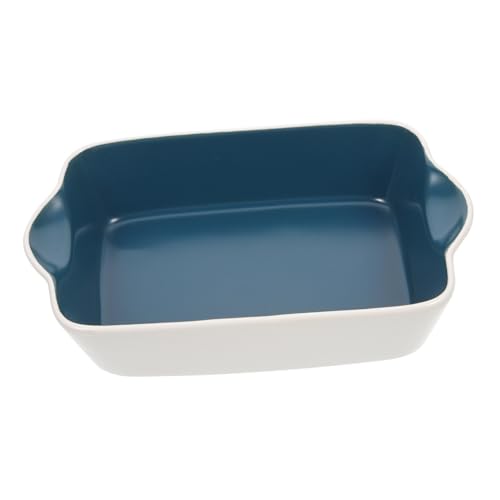 TOYMYTOY 陶磁器製ダブルハンドルベーキングトレイ 耐熱オーブン対応 チーズ焼き用長方形皿 冷凍 電子レンジ利用可 家用ロースト パイ料理用