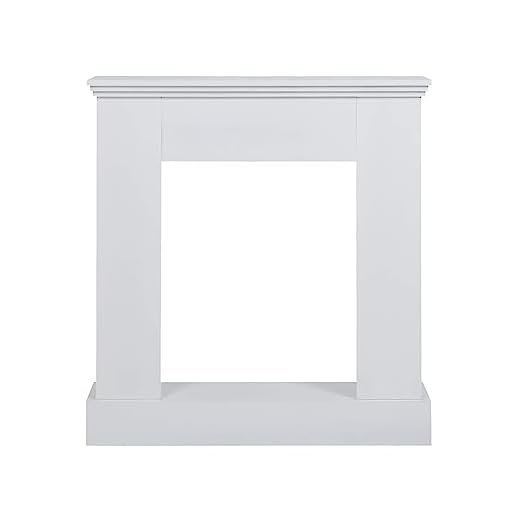Rebecca Mobili Marco Chimenea Adornos Madera Blanco Design Moderno Pasillo Salon - Medidas: 98 x 92 x 23 cm (AxANxFON) - Art. RE4663