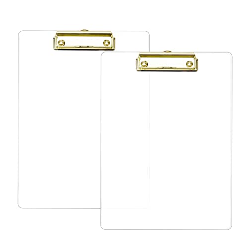 Gardesk 2-Pack Thick Acrylic Office Clipboard for A4 Size 12.2'' x 8.6''