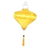 OUNONA ベトナムのランタン 熱い フェアリーライトバッテリー 妖精 ニューイヤー new years decorations 絹の提灯がぶら下がっています ちょうちん屋外 布 Yellow