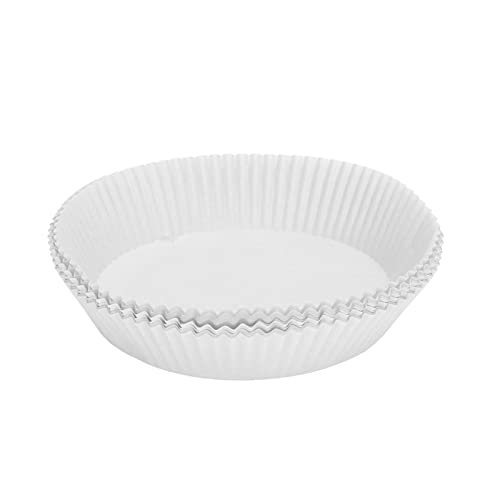 Papier anti-huile Papier de cuisson, doublure de friteuse, 50 pièces de papier de cuisson for friteuse ronde jetable antiadhésive for four à micro-ondes de cuisine(White)
