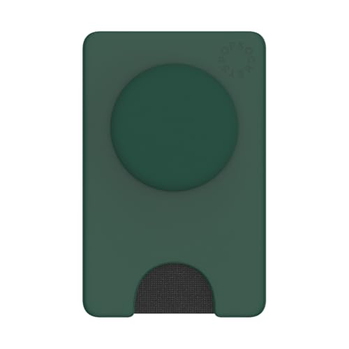 Image of PopSockets Adhesive Phone Wallet and Card Holder with Grip, Green - Fresh Pine
