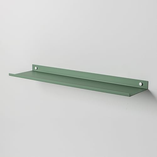 Steelnovo | Ortis, Mensola da Bagno in Metallo Verniciato, Mensola da Parete Portaoggetti, 60x4x14 cm, Colore Verde, Design Moderno e Minimal, Scaffale da Muro, Porta Accessori, Made in Italy