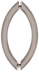 CRL Brushed Nickel 8" Crescent Style Back-to-Back Pull Handles Without Metal Washers