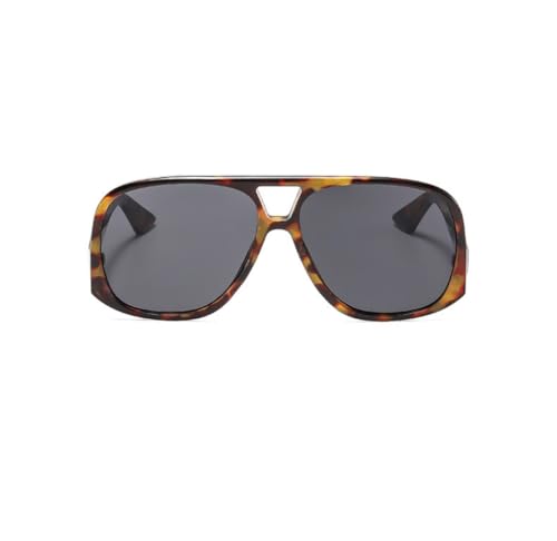 Image of Retro Square Aviator Sunglasses for Women Men Oversized Trendy Style Vintage 70s Square Aviators Sun Glasses (Tortoise Grey)