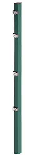 Alberts 677893 Zaunpfosten für Doppelstabmattenzaun | mit Klemmlaschenbefestigung | grün | Länge 1200 mm | Pfosten 60 x 40 mm