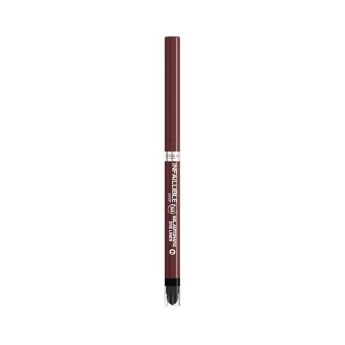 L'Oréal Paris Wasserfester Eyeliner mit Gel-Formel und integriertem Schwamm für glitzernde Akzente, 36h Halt, Infaillible Grip Gel Automatic Eyeliner, 13 Bordeaux