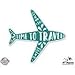 Time to Travel Cute Airplane - 3" Vinyl Sticker - For Car Laptop I-Pad Phone Helmet Hard Hat - Waterproof Decal