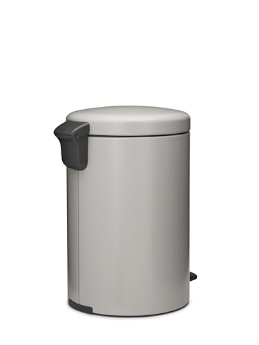 Image of Brabantia NewIcon Pedal Bin 5.3 Gallon /20L (Soft Gray), Soft-Closing Kitchen Garbage Can, Step-On Trash Can with Removable Inner Bucket, PerfectFit Trash Bag Pack Included