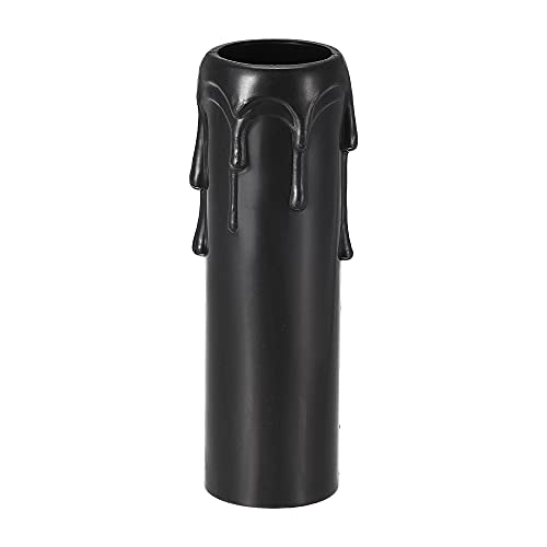 uxcell Plastic 30x100mm Candle Socket Covers Sleeves Candelabra Base for E14 Chandelier, Black Pack of 12
