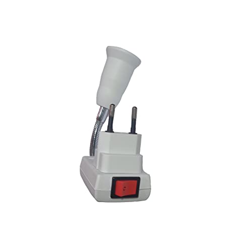 Haste Flexível Soquete Lâmpada E27 Adaptador Tomada 20 Cm