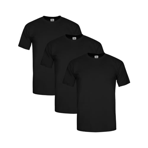 Kit 3 Camisetas Slim Fit Masculinas Básicas Algodão Premium TRV Cor:3 Pretas;Tamanho:XGG