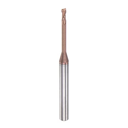 Image of HARFINGTON Square Nose End Mill 4mm Shank 2mm x 20mm Titanium Coated Solid Carbide Long Reach Extended Neck 2 Flutes CNC Router Bit Milling Cutter for Stainless Steel Alloy Hardened Steel