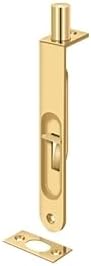 Deltana 6FBRCR003 6" Length Flush Door Bolt Round Corner Lifetime Polished Brass