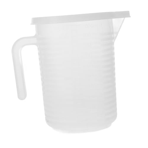 ZUNOXAZ Vaso Medidor Plástico con Tapa Taza Medidora Reutilizable para Líquidos con Mango Accesorio Práctico para Cocina y Repostería el Hogar Reutilizable