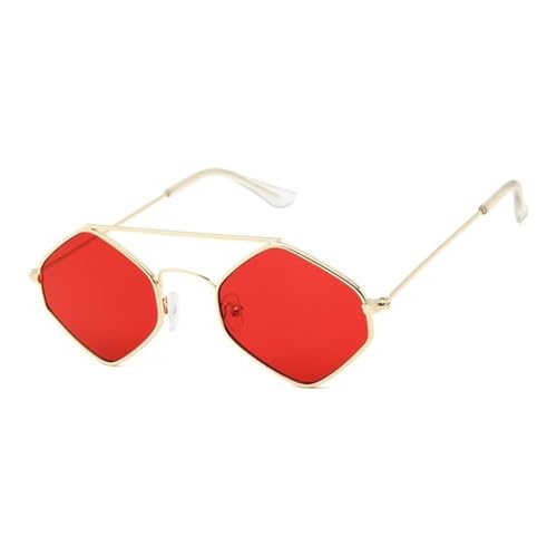 Lunettes de soleil rhombus métal monture rétro géométrique verres diamond