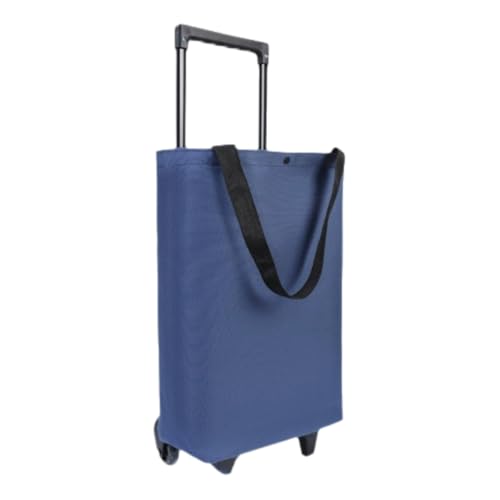 軽量折りたたみショッピングカート 静音2輪 大容量耐荷重25kg コンパクト設計 飛び出し防止機能付 アウトドアから高齢者まで便利な多目的キャリーバッグ (あおいろ)