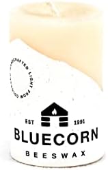 Bluecorn Beeswax | Ivory Beeswax Pillar Candle 2x3 | Unscented Pillar Candles | 100 Percent Beeswax Candles | Decorative Pillar Candles | Handmade in Colorado Since 1991