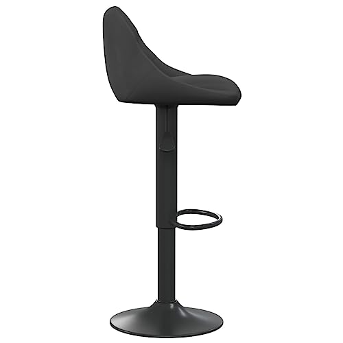 Tabourets de bar en velours noir réglables pivotants avec repose-pieds