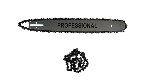 Lama e Barra Per Motosega da 45 cm 18 Pollici 72 Maglie Ricambio più Catena e Seconda Catena in Omaggio Per Motoseghe Scoppio 45 CC 52 CC Ricambio Barra Guida Sega