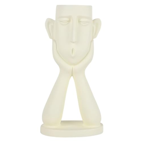 Vase antidérapant beige ornement de table stable en résine