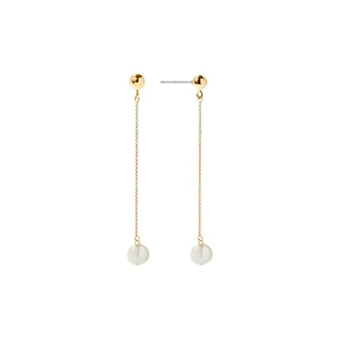 Vavily Long Pearl Earrings for Women 14K Gold Plated Pearl Dangle Earrings Hypoallergenic Elegant Wedding Pearl Tassel Earrings for Bridal Cover