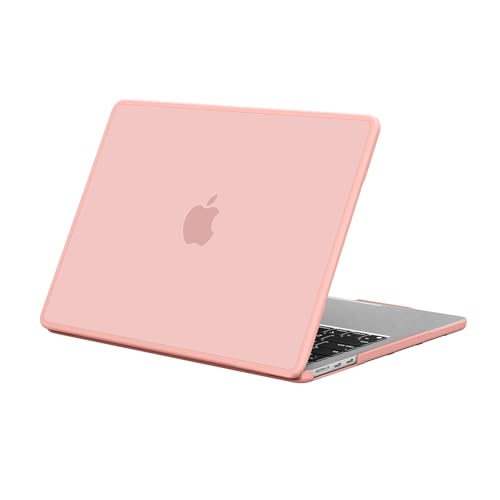 Image of BlueSwan Hard Shell Case Compatible for Apple Macbook Air 13 inch M5 2026 2025 2024 2022 M4 M3 M2,A3449 A3240 A3113 A2681,Air 13.6 Matte TPU Frame Anti-fingerprint Laptop Protective Cover-Frosted Pink