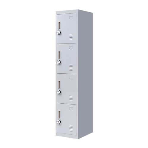 Grey Locker with 4 Doors & 4-Digit Combination Lock – Storage for Gym, School, or Workplace