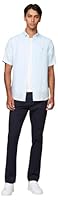 Tommy Hilfiger Men's Premium Linen Regular Fit Short Sleeve Shir, Kingly Blue, XS