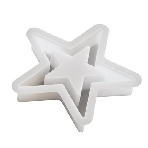 Molde de silicona estrella, molde de estrella de silicona | Molde de Navidad de silicona artesanal en forma de estrella, 3 moldes de silicona de Navidad, moldes de silicona de Navidad para adorno de