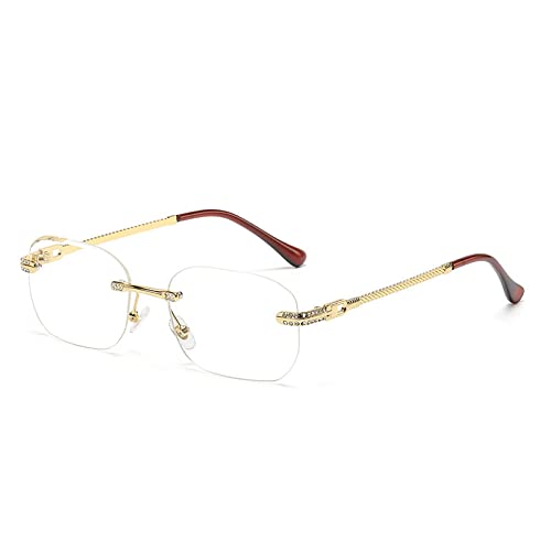 Lunettes de soleil sans monture carrées pour femme et homme style luxe