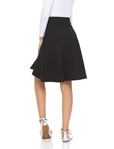 Bgdk Girls Elastic Waist A-Line Skater Skirt - Gm-5152 (Black 12) #TOP4