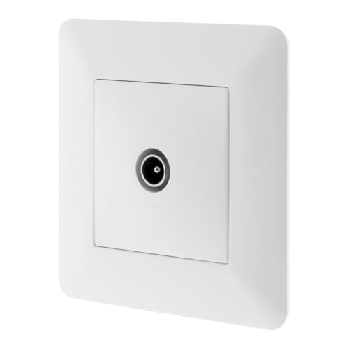 Miniatura 4 de Zenitech - Toma De Tv Ø9,52 Mm - Equipamiento Empotrado - Motor Compacto Para Fácil Cableado, Frontal Ajustable - Compatible Con Caja De Empotrar - Placa 86 X 86 Mm - Blanco